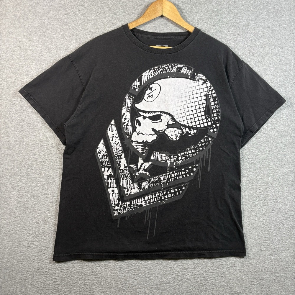 Vintage Metal Mulisha Shirt Mens XL Black Graphic Tee Skull Helmet Y2K Grunge